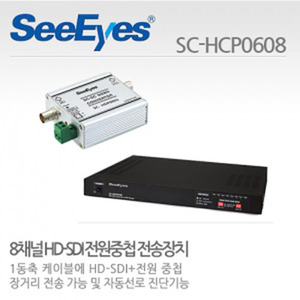 [씨아이즈(주)] HD-SDI 8채널 HD-SDI+전원 중첩 송수신기 SC-HCP0608